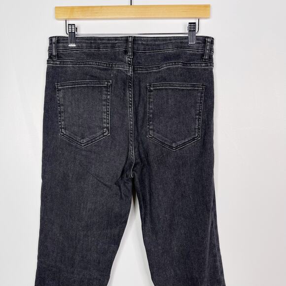 Zara Womens 8 Split Hem High Rise Skinny Jeans Washed Black Cotton Stretch Gray - Picture 6 of 12